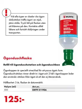 Würth Ögonduschflaska erbjuda