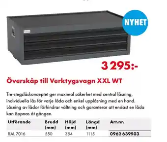 Würth Överskåp till verktygsvagn xxl wt erbjuda