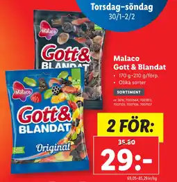 Lidl Malaco Gott & Blandat erbjuda