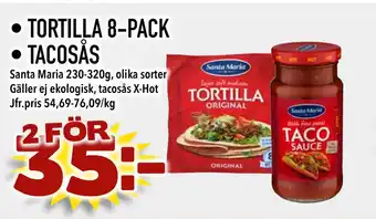 Nya Pulsen TORTILLA 8-PACK • TACOSÅS erbjuda