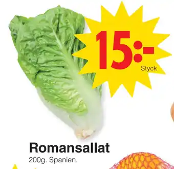 Matöppet Romansallat erbjuda