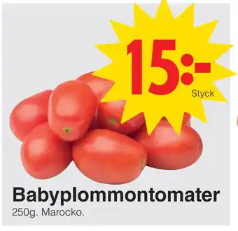 Matöppet Babyplommontomater erbjuda