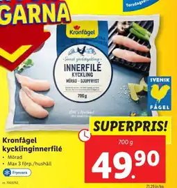 Lidl Kronfågel kycklinginnerfilé erbjuda