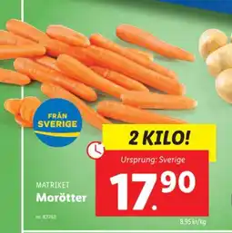 Lidl MATRIKET Morötter erbjuda