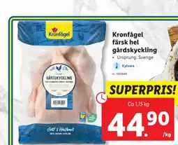 Lidl Kronfågel färsk hel gårdskyckling erbjuda