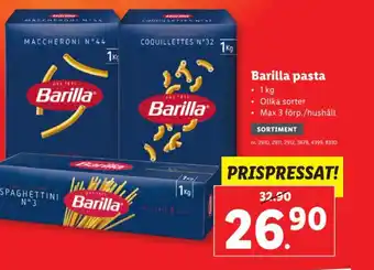 Lidl Barilla pasta erbjuda