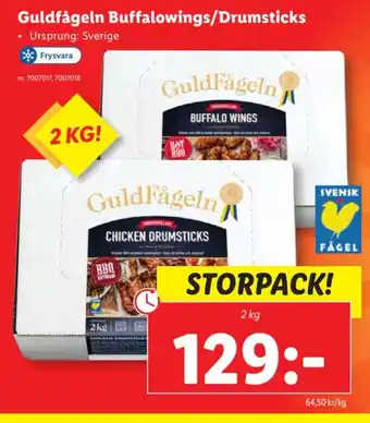 Lidl Guldfågeln Buffalowings/Drumsticks erbjuda