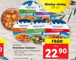 Lidl ERIDANOUS Smårätter i konserv erbjuda