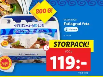 Lidl ERIDANOUS Fatlagrad feta erbjuda