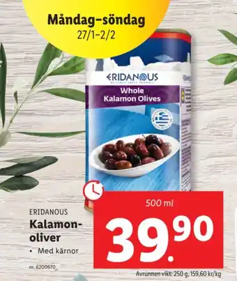 Lidl ERIDANOUS Kalamon- oliver erbjuda