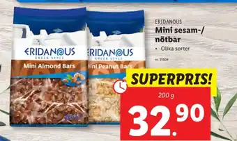 Lidl ERIDANOUS Mini sesam-/ nötbar erbjuda