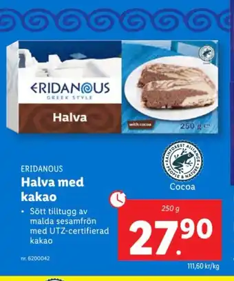 Lidl ERIDANOUS Halva med kakao erbjuda