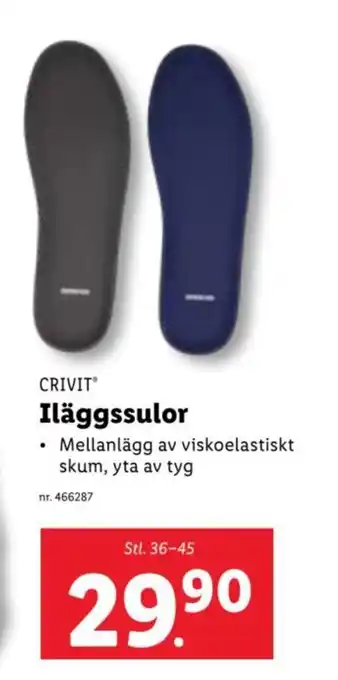 Lidl CRIVIT Iläggssulor erbjuda