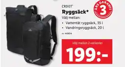 Lidl CRIVIT Ryggsäck* erbjuda