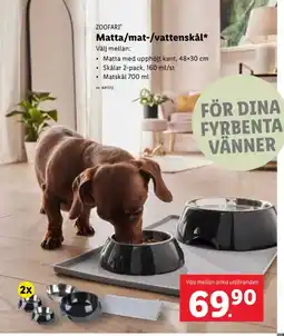 Lidl ZOOFARI Matta/mat-/vattenskål* erbjuda