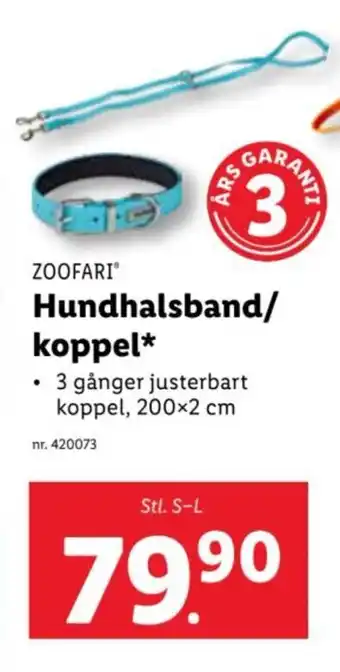 Lidl ZOOFARI Hundhalsband/ koppel* erbjuda