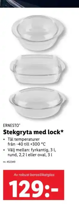 Lidl ERNESTO Stekgryta med lock* erbjuda