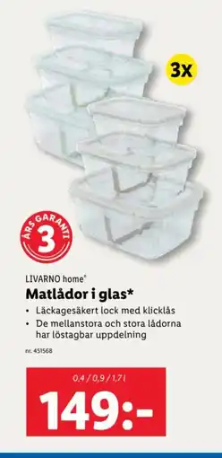 Lidl LIVARNO home Matlådor i glas* erbjuda