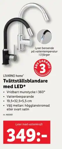 Lidl LIVARNO home Tvättställsblandare med LED* erbjuda