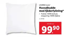 Lidl LIVARNO home Huvudkudde med fjäderfyllning* erbjuda