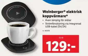 Lidl WeinbergerⓇ elektrisk koppvärmare* erbjuda