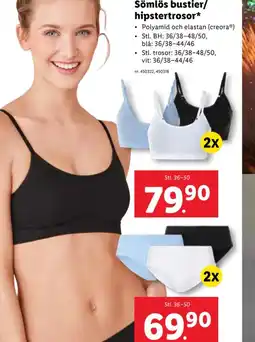 Lidl Sömlös bustier/ hipstertrosor* erbjuda