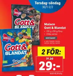 Lidl Malaco Gott & Blandat erbjuda