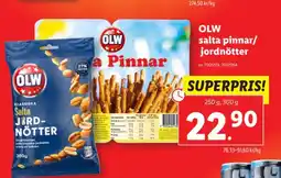 Lidl OLW salta pinnar/ jordnötter erbjuda