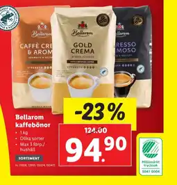 Lidl Bellarom kaffebönor erbjuda