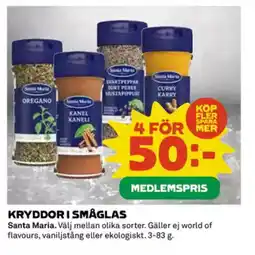 Coop Daglivs Kryddor i småglas erbjuda