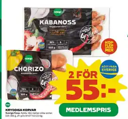 Coop Daglivs Kryddiga korvar erbjuda