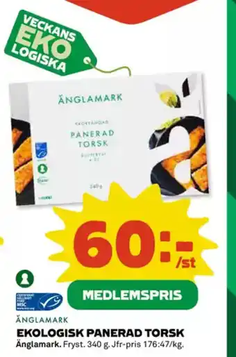 Coop Daglivs Ekologisk panerad torsk erbjuda