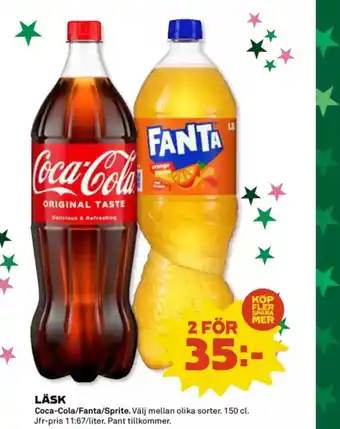 Coop Daglivs LÄSK Coca-Cola/Fanta/Sprite. erbjuda