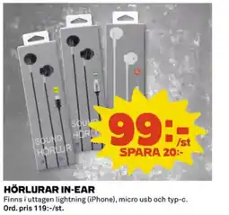 Coop Daglivs Hörlurar in-ear erbjuda