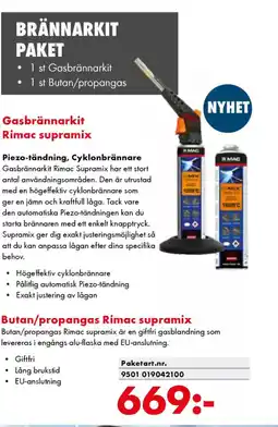 Würth Gasbrännarkit Rimac supramix erbjuda