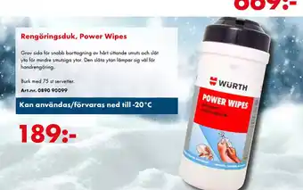 Würth Rengöringsduk, Power Wipes erbjuda