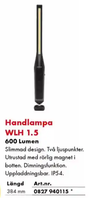 Würth Handlampa WLH 1.5 600 Lumen erbjuda