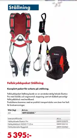 Würth Fallskyddspaket Ställning Komplett paket för arbete på ställning. erbjuda