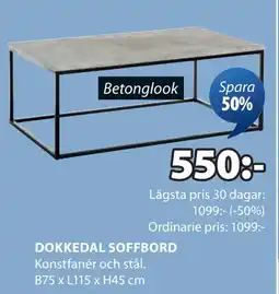 JYSK DOKKEDAL SOFFBORD erbjuda