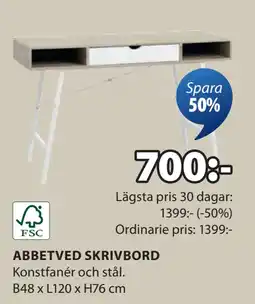 JYSK ABBETVED SKRIVBORD erbjuda