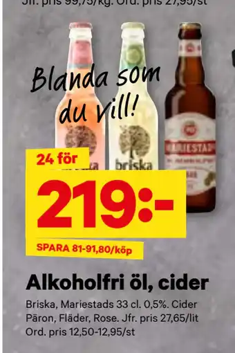 City Gross Alkoholfri öl, cider erbjuda