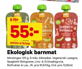 City Gross Ekologisk barnmat erbjuda