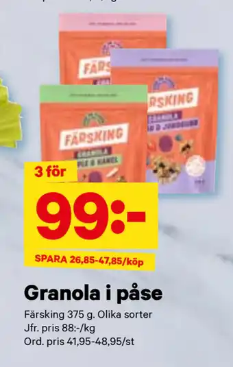 City Gross Granola i påse erbjuda