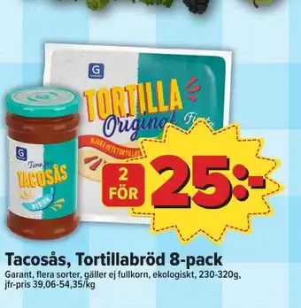 Östenssons Tacosås, Tortillabröd 8-pack erbjuda