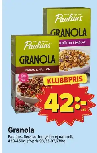 Östenssons Granola erbjuda