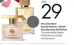 Oriflame Miss Giordani Eau De Parfum + Mister Giordani Eau De Parfum "Parade dofter bidrar till känslan av kärlek och harmoni" erbjuda