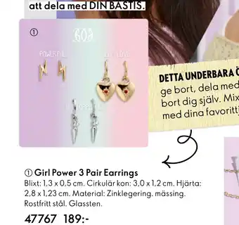 Oriflame Girl Power 3 Pair Earrings erbjuda