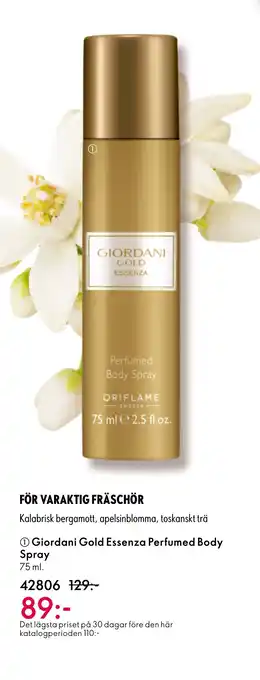 Oriflame 1 Giordani Gold Essenza Perfumed Body erbjuda