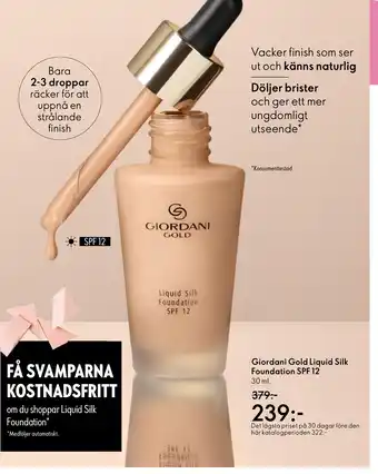 Oriflame Giordani Gold Liquid Silk Foundation SPF 12 erbjuda