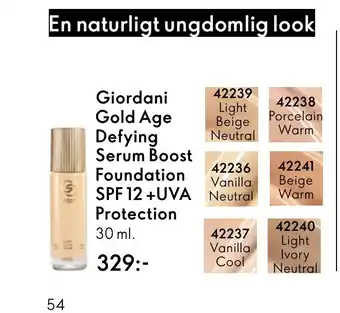 Oriflame Giordani Gold Age Defying Serum Boost Foundation erbjuda